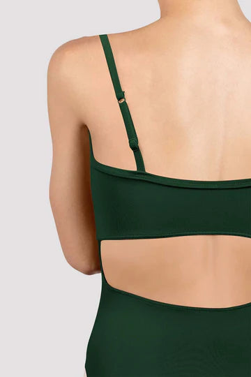 Ladies Emi Open Back Pinch Front Cami Leotard
