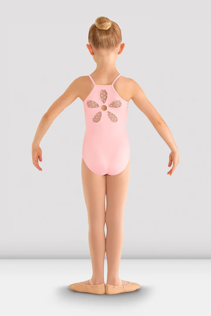 Heart Mesh Flower BK Cami Leo-WHT : 2-4