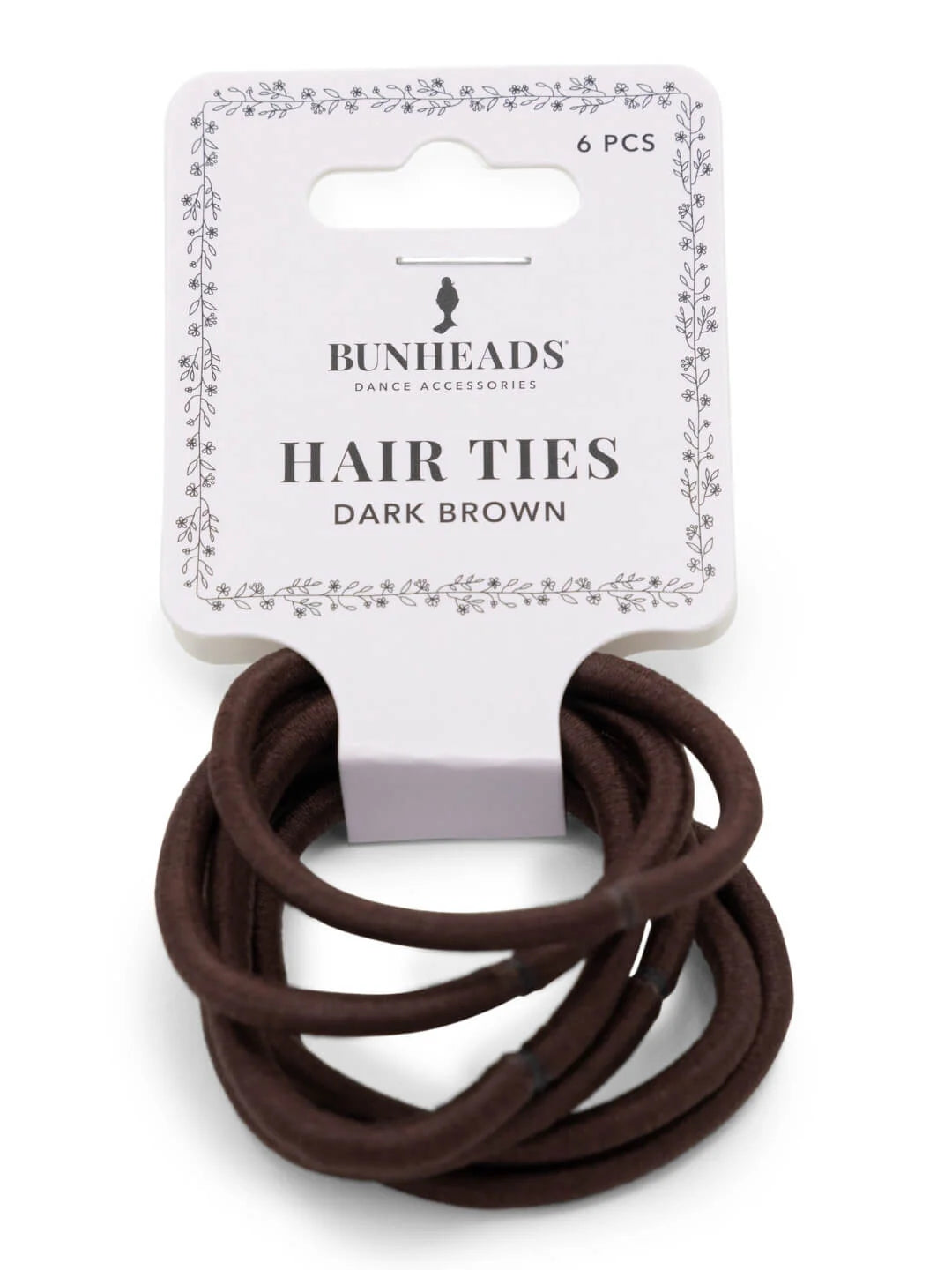 Bunhead Hair Ties 6 pack-Dark Brown