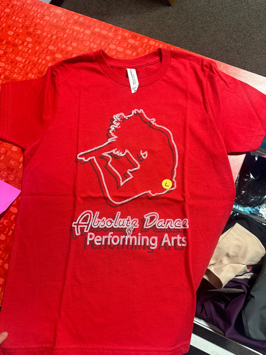 Absolute Dance Tshirt - Solid Red Logo (YOUTH)