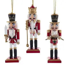 5" Red & White King and Soldier Nutcracker Ornaments