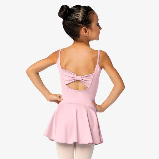 Bow Back Cami Leo w/skirt-LIGHT PNK : 2-4