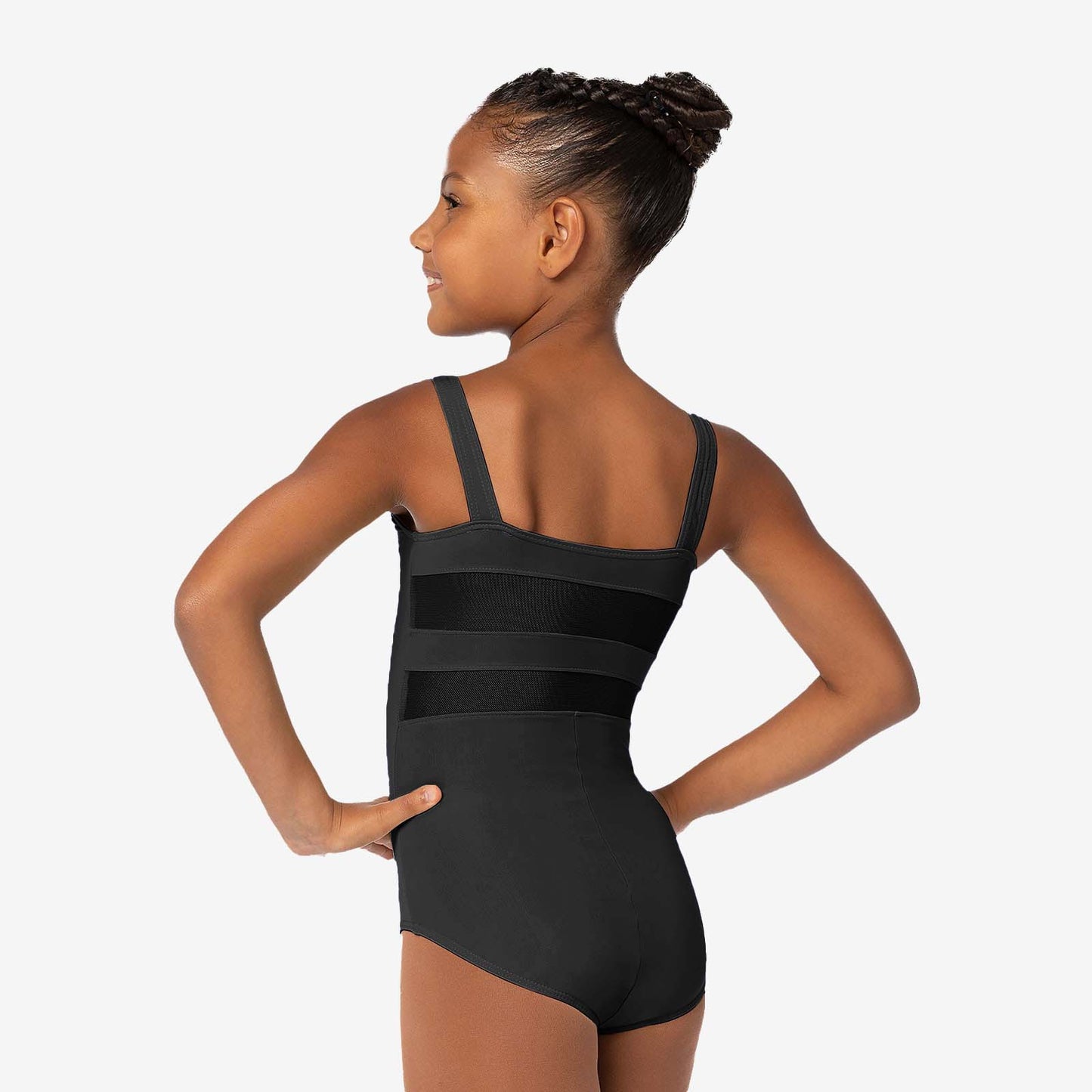 Joelle Tank Leo with Pinch Front & Mesh Back