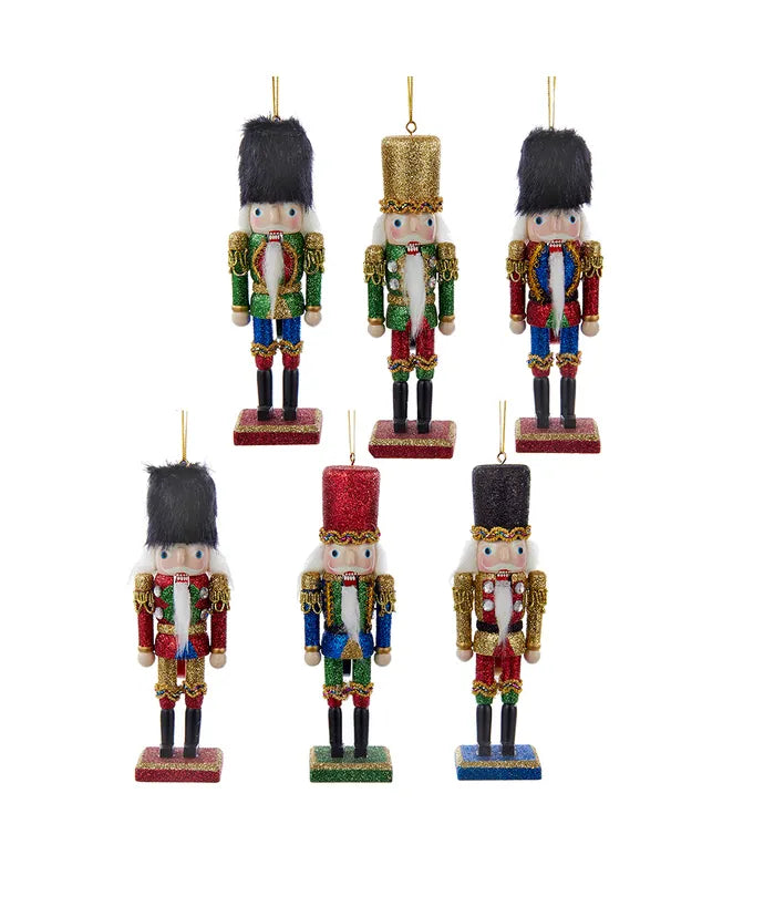 6" Nutcrackers With Glitter Ornaments