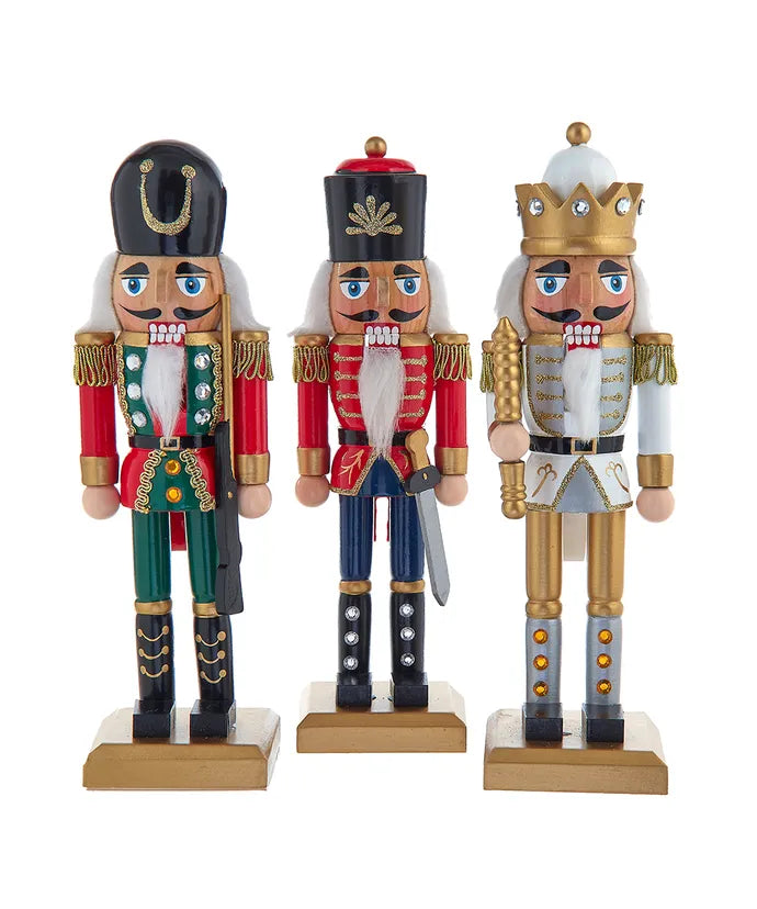 10" Red, Green & Gold Nutcrackers