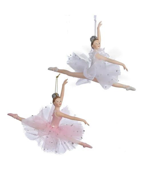5" Pink and White Ballerina Ornaments