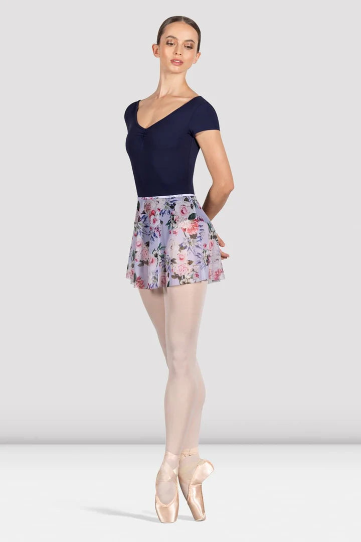 Printed Floral Mesh Skirt - Ladies