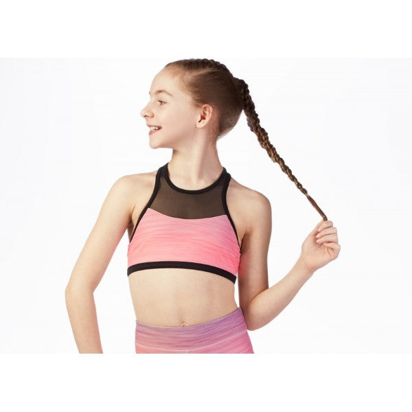Mesh Panel Racer Crop Top